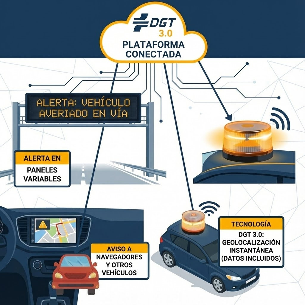 Baliza V16 Conectada DGT 3.0 – Homologada y Geolocalizable