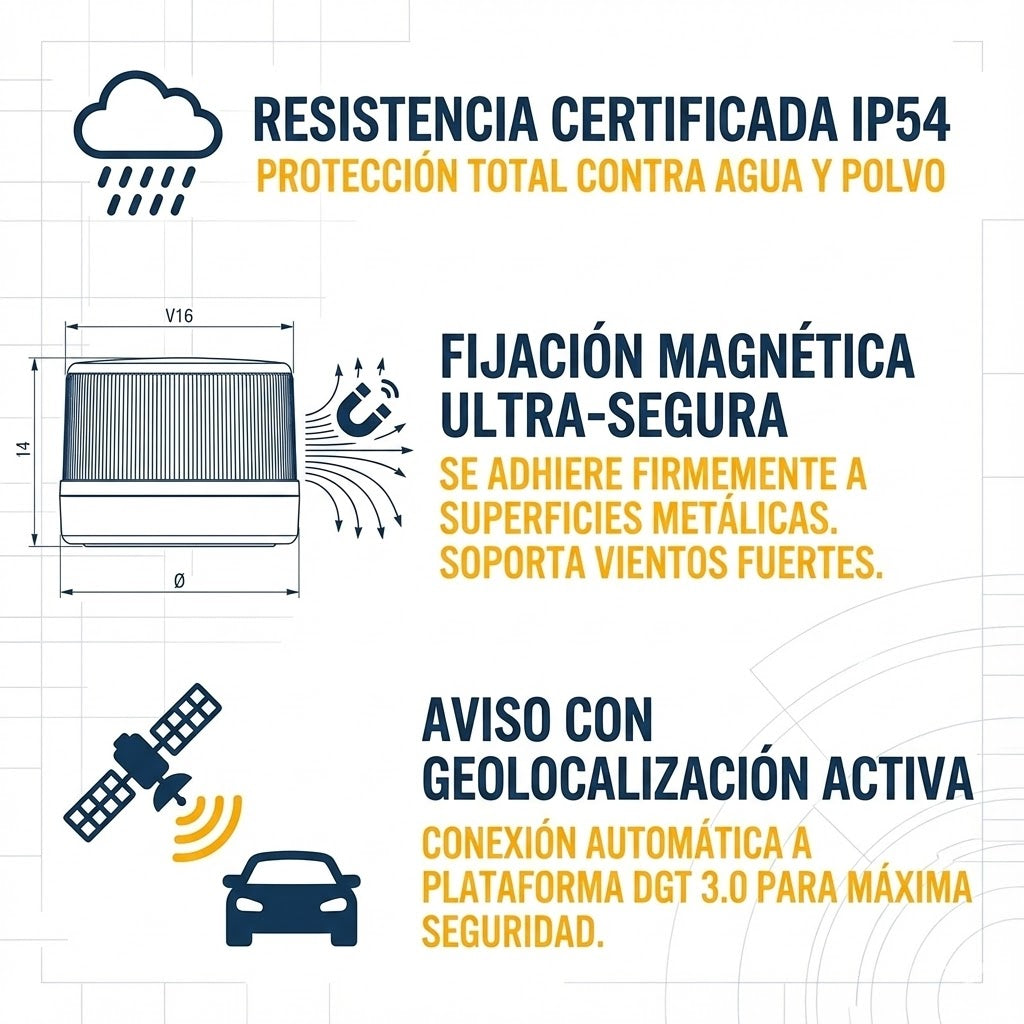 Baliza V16 Conectada DGT 3.0 – Homologada y Geolocalizable